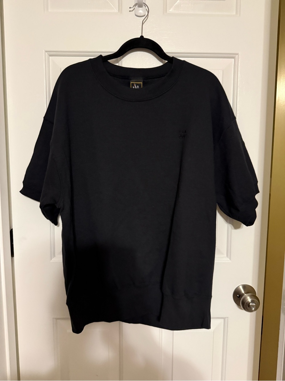 Vintage 90s USA Olympics Short Sleeve Sweatshirt XL Black Boxy Pullover